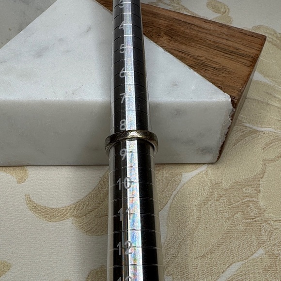 Vintage Estate Black X Silver Toned Men's Ring Size 8.5 Lot D32 - Picture 13 of 13